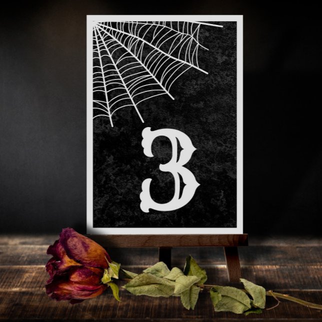 Tarjeta De Agradecimiento Spider Web Gothic Halloween Boda Número de tabla (Subido por el creador)