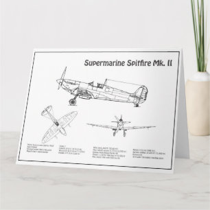 Tarjeta De Agradecimiento Spitfire supermarino - Plano aéreo BD