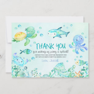 Tarjeta De Agradecimiento Splash Under the Sea Birthday (Esplash Debajo del