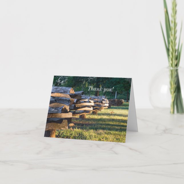 Tarjeta De Agradecimiento Split Rail Fence Thank You Card (Anverso)