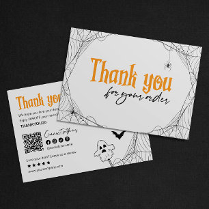 Tarjeta De Agradecimiento Spooky & Chic Telaraña de Halloween Gracias
