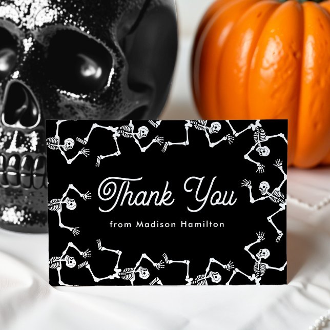 Tarjeta De Agradecimiento Spooky Dancing Skeleton Baby Shower (Subido por el creador)