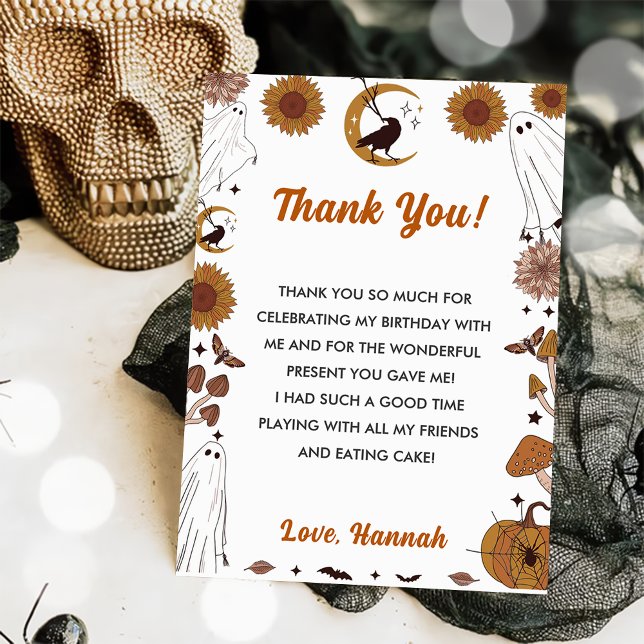 Tarjeta De Agradecimiento Spooky Halloween Vintage (Subido por el creador)