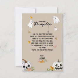 Tarjeta De Agradecimiento Spooky Little Pumpkin Birthday