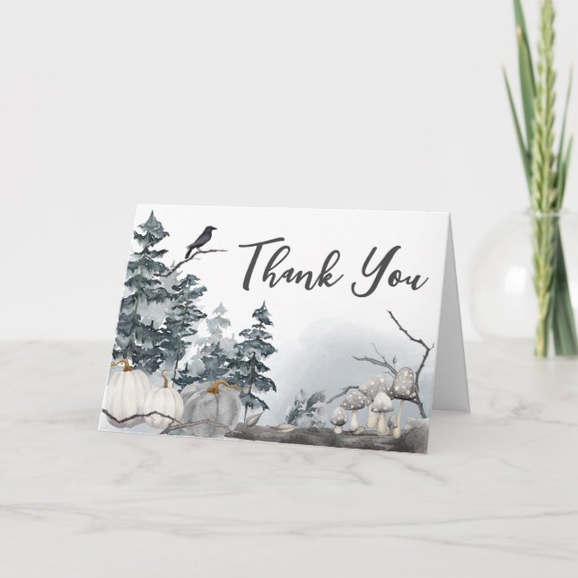 Tarjeta De Agradecimiento Spooky Un bebé está preparando Baby Shower (Anverso)