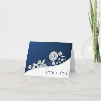 Tarjeta De Agradecimiento Sports Combo Blue Gracias