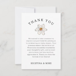 Tarjeta De Agradecimiento Spring Daffodil Flower Gracias Baby Shower