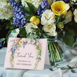 Tarjeta De Agradecimiento Spring Floral Bridal Shower Thank You