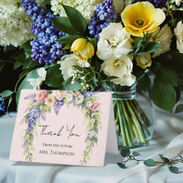Tarjeta De Agradecimiento Spring Floral Bridal Shower Thank You (Subido por el creador)