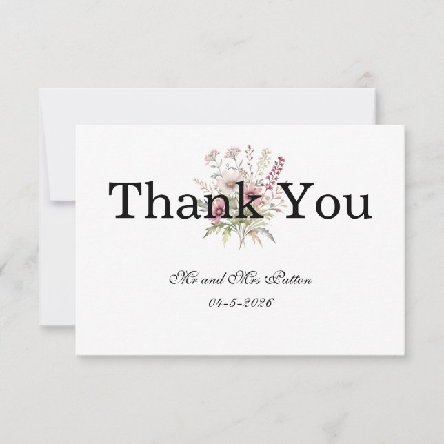 Tarjeta De Agradecimiento Spring Floral Thank You card (Anverso)