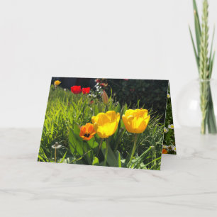 Tarjeta De Agradecimiento Spring flowers card tulips easter yellow orange