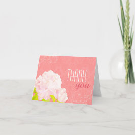Tarjeta De Agradecimiento Spring Peony Coral Boda Gracias