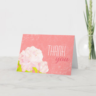 Tarjeta De Agradecimiento Spring Peony Coral Boda Gracias