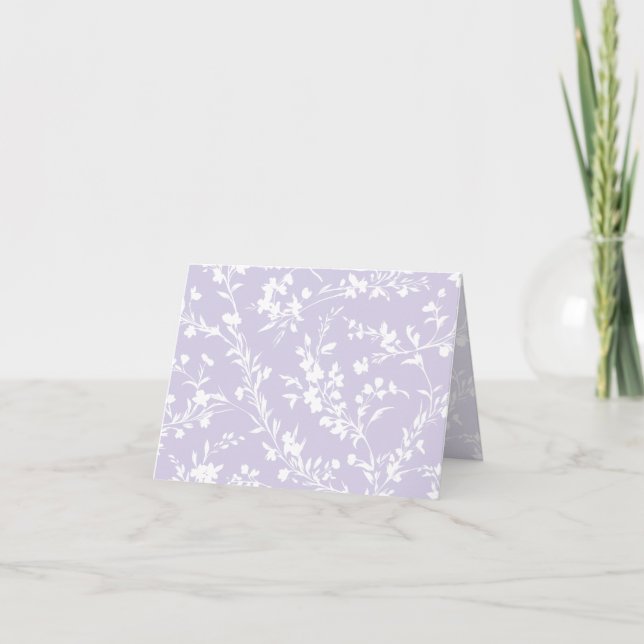 Tarjeta De Agradecimiento Spring Sprigs Neutral - Dusty Lavender (Anverso)