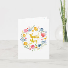Tarjeta De Agradecimiento Spring Watercolor Floral Baby Shower Gracias Coche