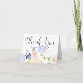 Tarjeta De Agradecimiento Spring Watercolor Floral Thank You Greeting Card