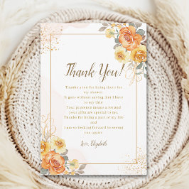 Tarjeta De Agradecimiento Springtime Bridal Shower Featuring Orange Blossoms