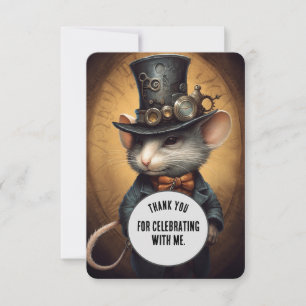 Tarjeta De Agradecimiento Sprinklepaws  Gracias Steampunk animal Personaliza