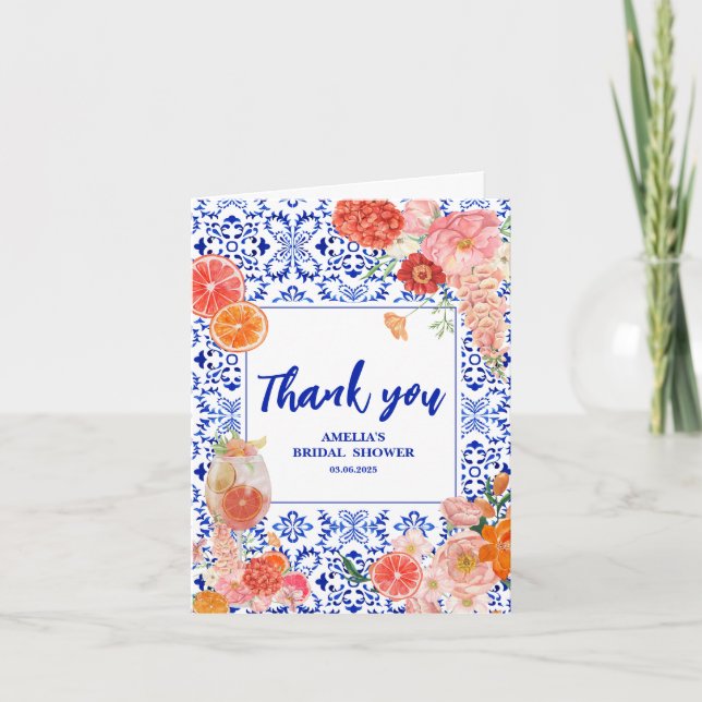 Tarjeta De Agradecimiento Spritz de That's Amore Despedida de Soltera Medite (Anverso)
