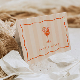 Tarjeta De Agradecimiento Spritz de Verano "Grazie Mille" Italiano