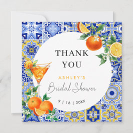Tarjeta De Agradecimiento Spritz Mediterráneo Bridal Shower Arquitectónico