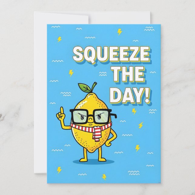 Tarjeta De Agradecimiento Squeeze the Day funny lemon pun gift (Anverso)