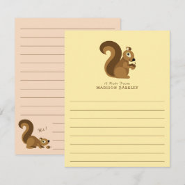 Tarjeta De Agradecimiento Squirrel Cute Kid's Woodland