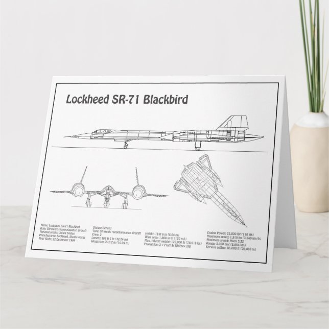 Tarjeta De Agradecimiento SR-71 Blackbird - Planes de Planes de Planes de Pl (Anverso)
