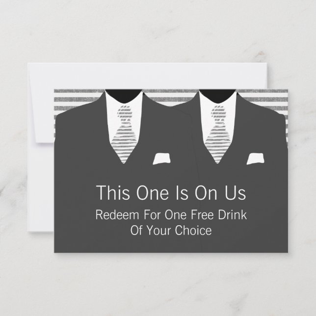 Tarjeta De Agradecimiento Sr. Gray Suit y Boda de Tie Gay (Anverso)