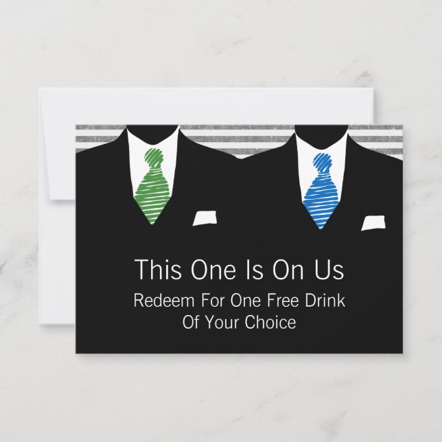 Tarjeta De Agradecimiento Sr. Suit y Boda de Tie Gay (Anverso)