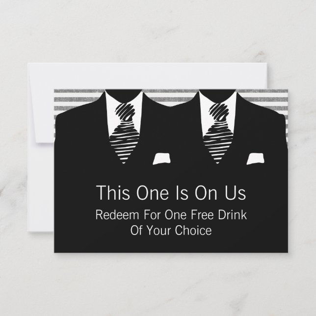 Tarjeta De Agradecimiento Sr. Suit y Boda de Tie Gay (Anverso)