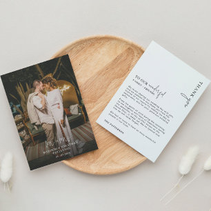 Tarjeta De Agradecimiento Sr. y la Sra. Photo Script Boda