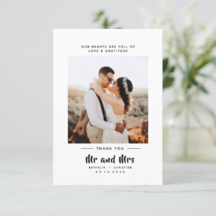 Tarjeta De Agradecimiento Sr. y Sra. Boda de guiones negrita