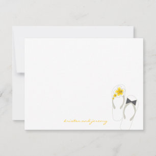 Tarjeta De Agradecimiento Sr. y Sra. Flip Flops Beach Wedding