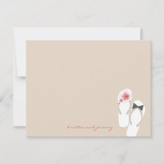 Tarjeta De Agradecimiento Sr. y Sra. Flip Flops Beach Wedding