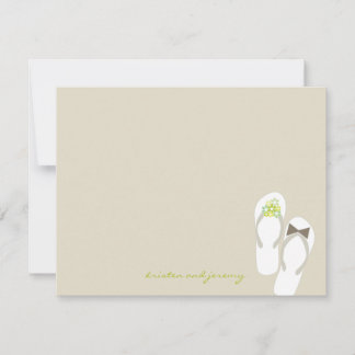 Tarjeta De Agradecimiento Sr. y Sra. Flip Flops Beach Wedding