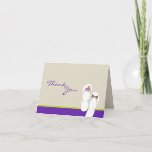 Tarjeta De Agradecimiento Sr. y Sra. Flip Flops Beach Wedding