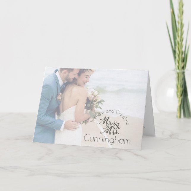 Tarjeta De Agradecimiento Sr. y Sra. Gracias por la Boda (Anverso)