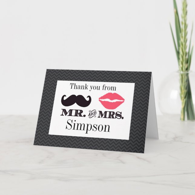 Tarjeta de agradecimiento Sr. y Sra. Regalo de bod (Anverso)