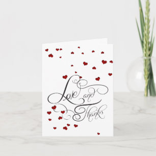 Tarjeta De Agradecimiento Sr. y Sra. Ruby Heart Confetti Gracias