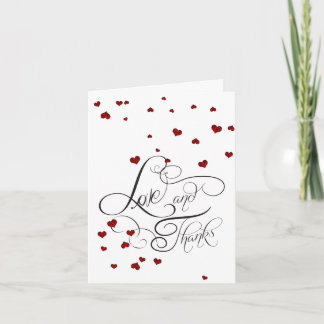 Tarjeta De Agradecimiento Sr. y Sra. | Ruby Heart Confetti Gracias