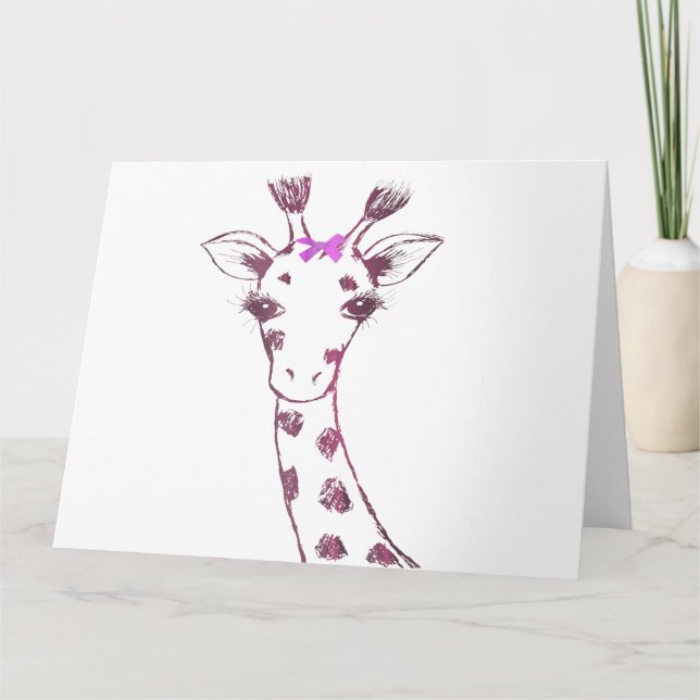 Tarjeta De Agradecimiento Sra. Giraffe Cute Diseño Sarcástico (Anverso)