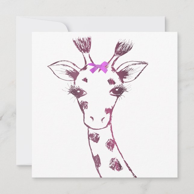 Tarjeta De Agradecimiento Sra. Giraffe Cute Diseño Sarcástico (Anverso)