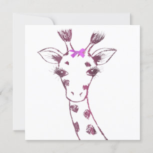 Tarjeta De Agradecimiento Sra. Giraffe Cute Diseño Sarcástico