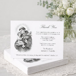 Tarjeta De Agradecimiento St. Anthony Jesus  Funeral Condolence Sympathy 