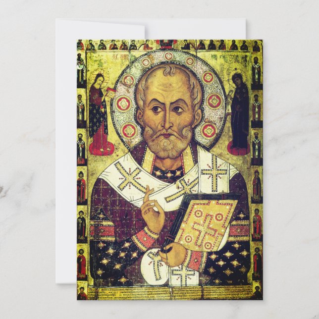 Tarjeta De Agradecimiento St. Nicholas Russian icon (Anverso)