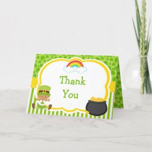 Tarjeta De Agradecimiento St Patricks African American Chica Baby Shower