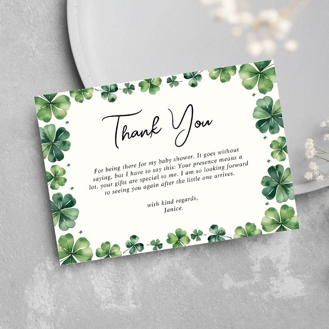 Tarjeta De Agradecimiento St. Patricks Day Baby Shower Gracias (Subido por el creador)