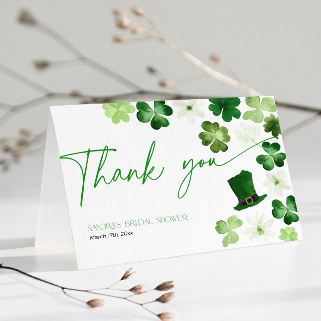 Tarjeta De Agradecimiento St. Patricks Day Bridal Shower Thank You (Thank You Card for Bridal Shower)