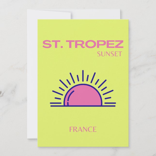 Tarjeta De Agradecimiento St Tropez, Preppy, Green (Anverso)
